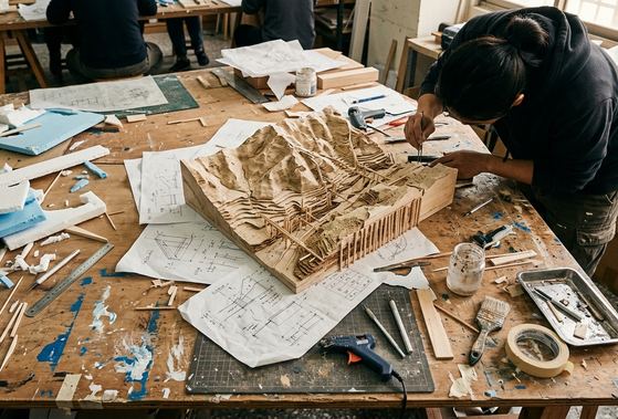 Design studio with creative tools
